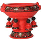 Terracotta Decorative Flower urli with stand Red - 8.5inch