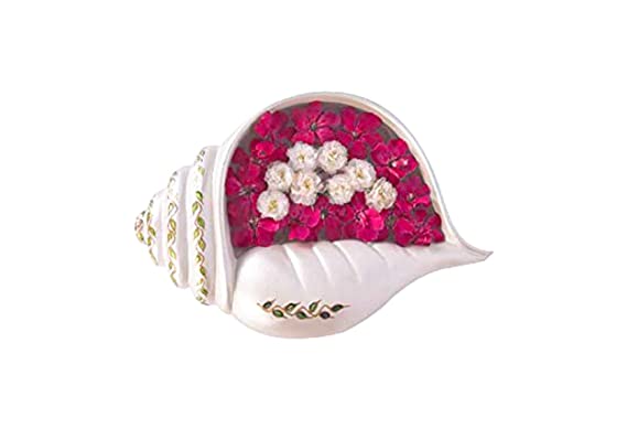 Terracotta Decorative Sangu urili with Stand - Pearl White