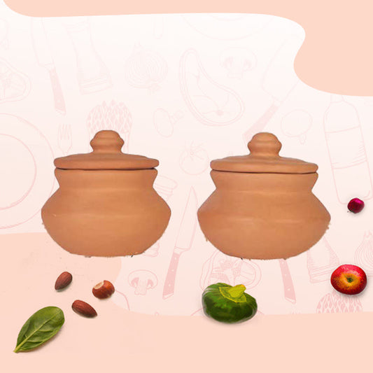Terracotta Curd Pot / Dahi Pot Set of 2 - (1000 ml)