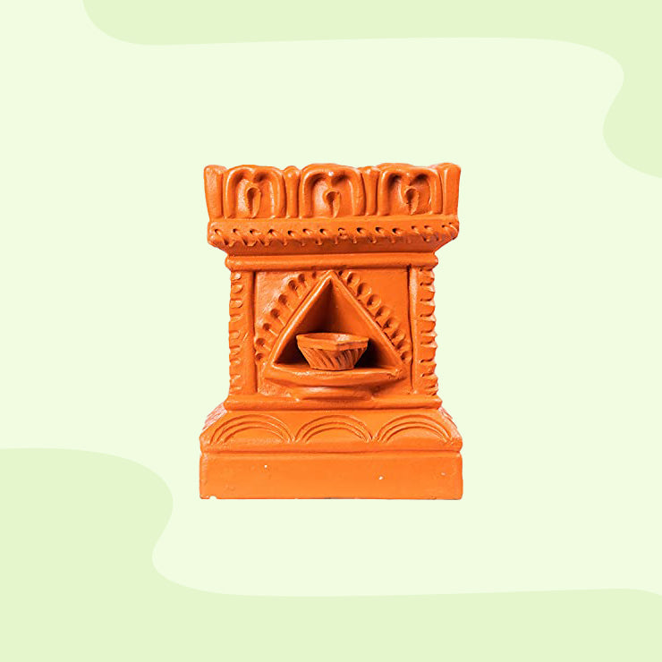 Terracotta  tulasi pot (brownB* H - 6.5 inch *8.5 inch)