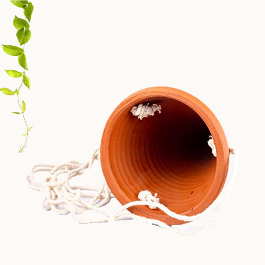Terracotta Hanging Cone Planter with Rope