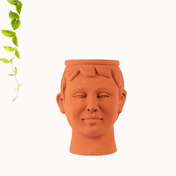 Terracotta face Shape Planter Indoor / Outdoor