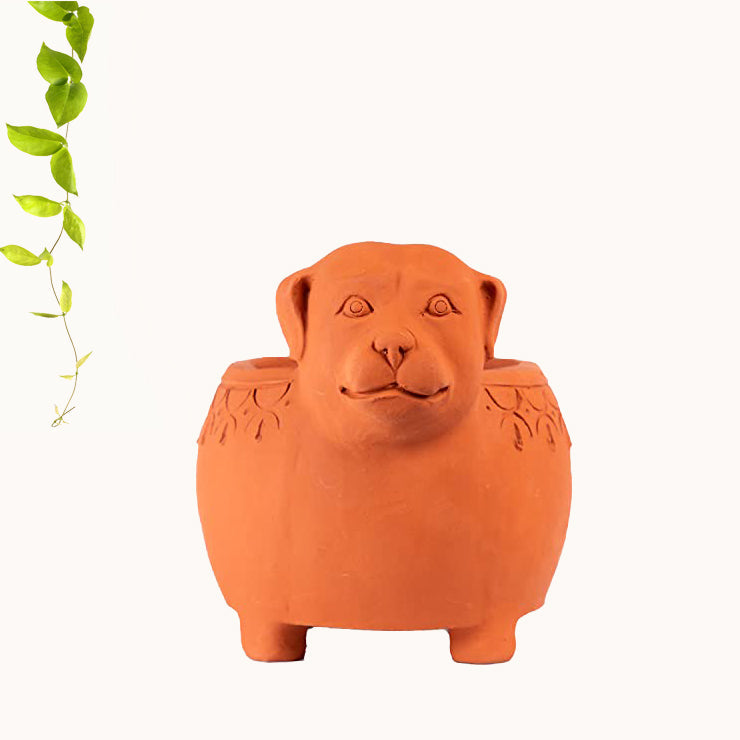 Terracotta Dog Shape Planter Indoor / Outdoor