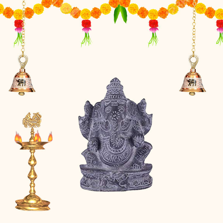 Black Stone Idol Edampuri Vinayagar 6.5 inch