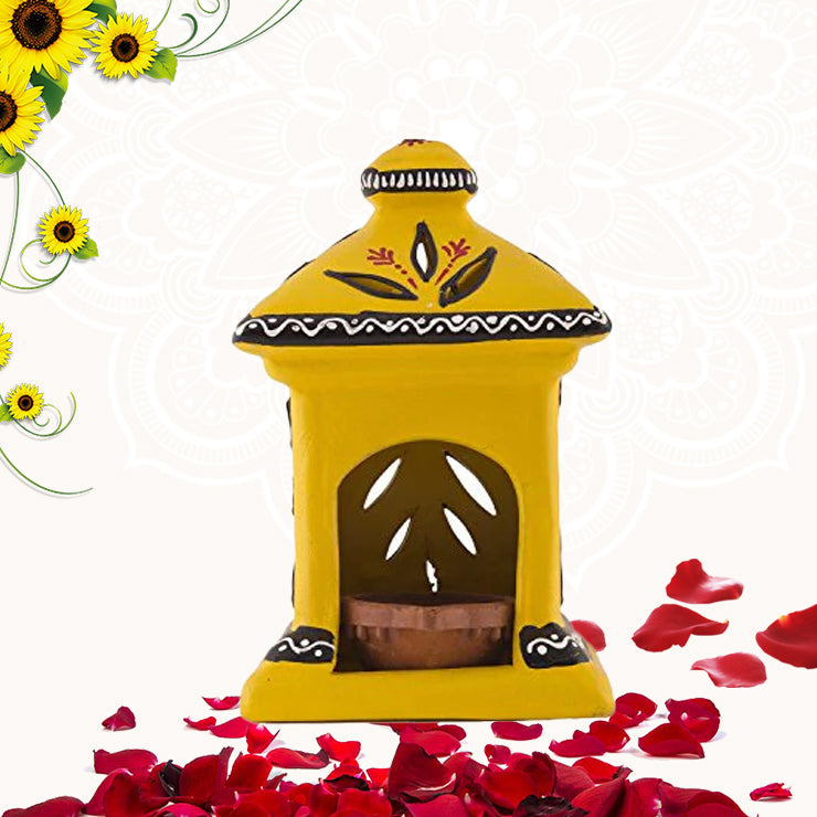 Terracotta Diwali Diya / Oil Lamps for Pooja-Yellow