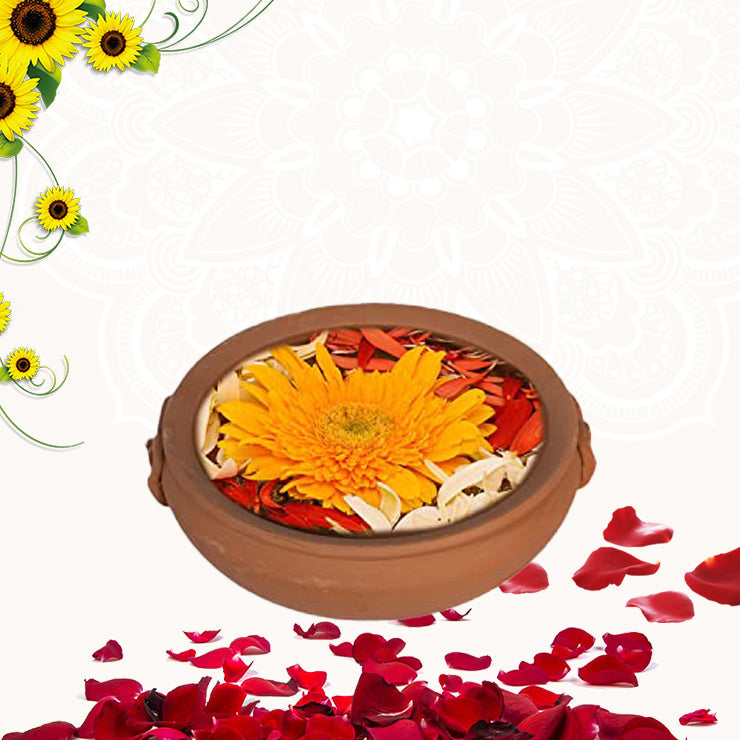 Terracotta Decorative Flower Pot Urli -8 inch