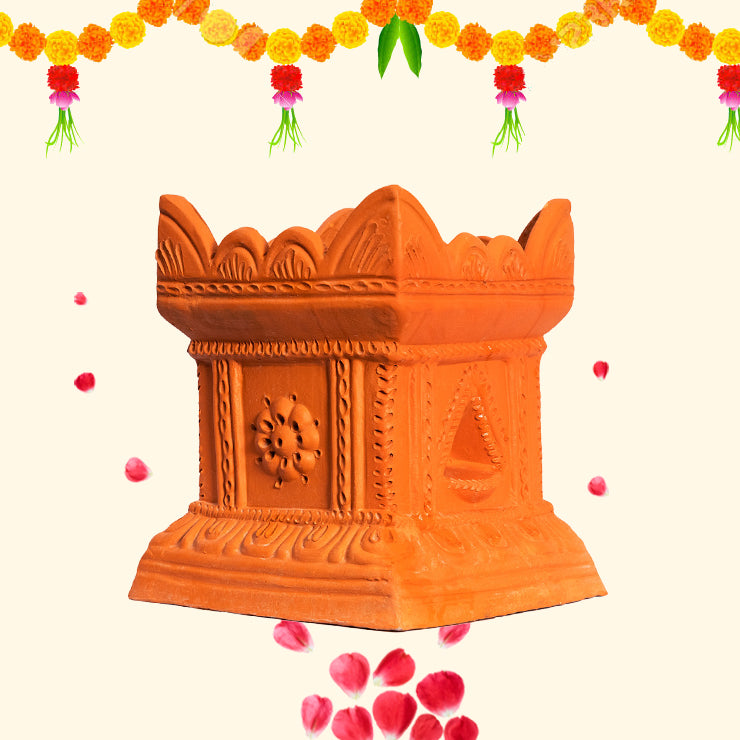 Terracotta Brindavan Tulsi Pot (B*H- 10*12 inch)