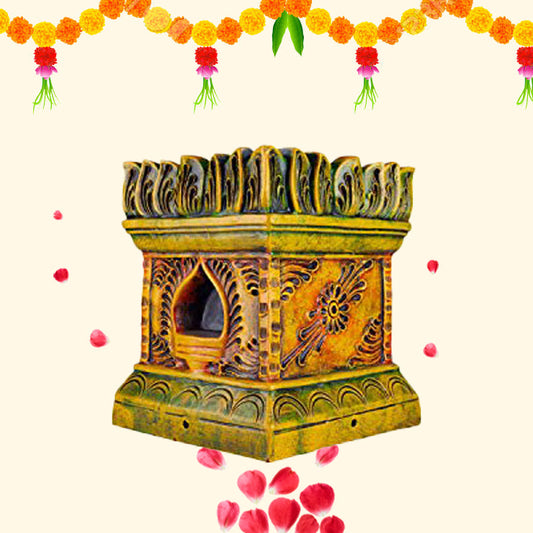 Terracotta  Brindavan Tulsi Pot Multi Color (B * H - 10 * 13 inch)
